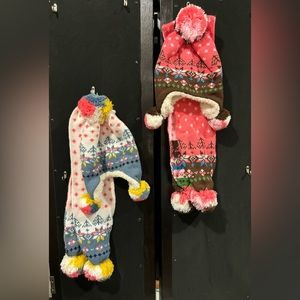 2 Kids hats & scarf set ( 2 piece set)